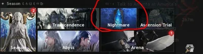 The main menu's Season row, with Nightmare circled