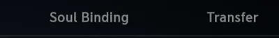 The Soul Binding and Transfer tabs: leave them to your main